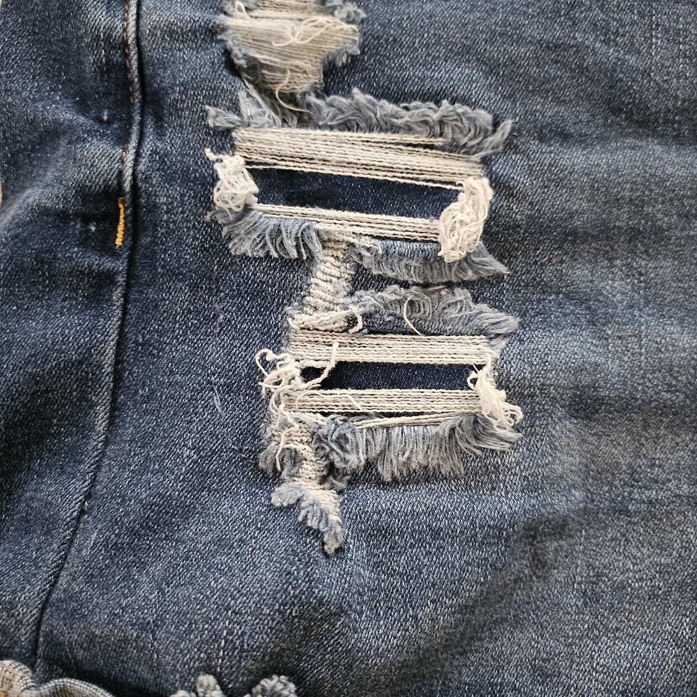 Wax Jean Women's Distressed Blue Denim Shorts - Picture 4 of 9
